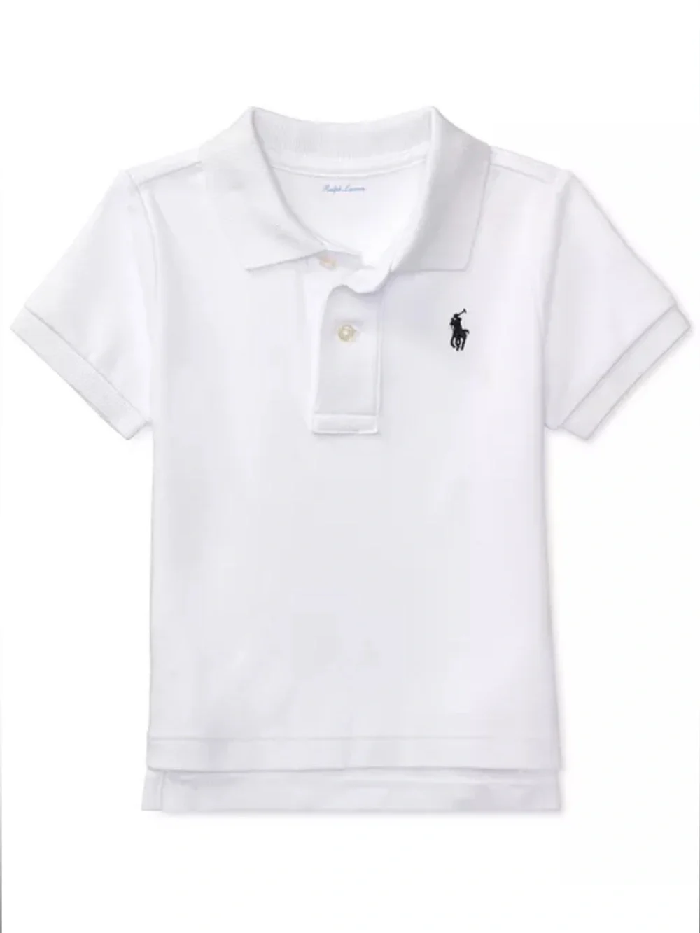 Ralph Lauren White Polo Shirt with Blue Stripe Embroidered Pony’s Shorts Set